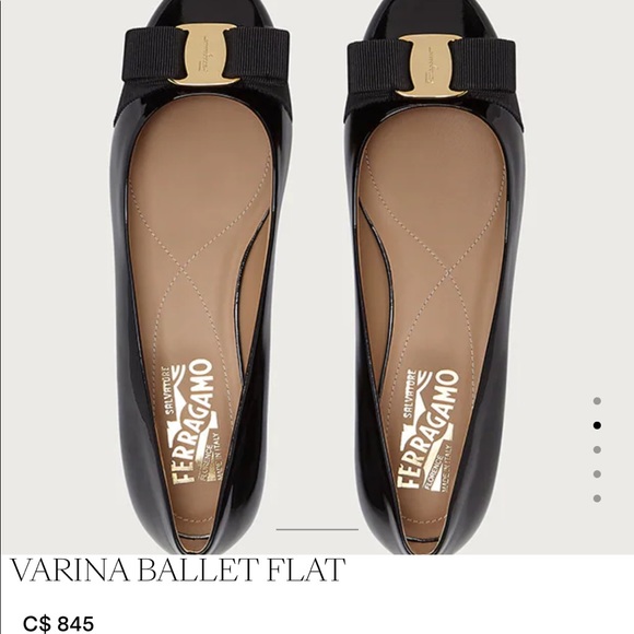 Salvatore Ferragamo Varina Black Leather Bow Buckle Size 8 Ballet Flats Shoes - Picture 9 of 10